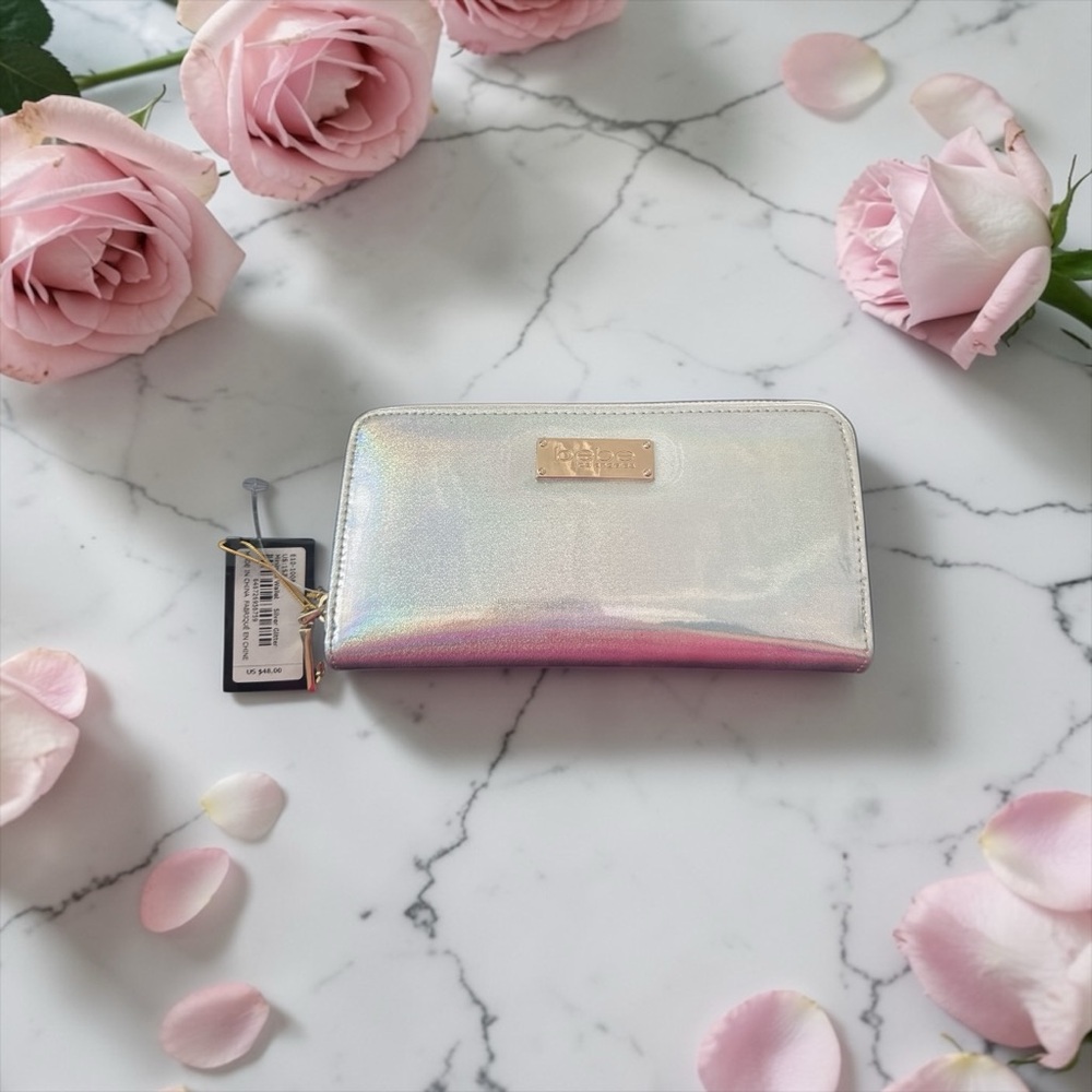 bebe Holographic Iridescent Wallet Bundle NWT - Picture 2 of 6